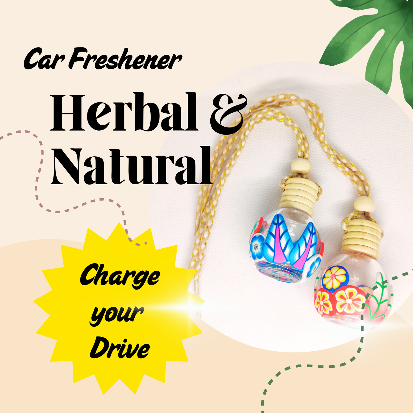 ENLUSHED Herbal Car Freshener Hanging Pods | Rose Rush | Rose Essential Oil-Based for Natural Rejuvenation | Aromatherapy on the Move | Relaxing & Soothing Fragrance for Car & SUV