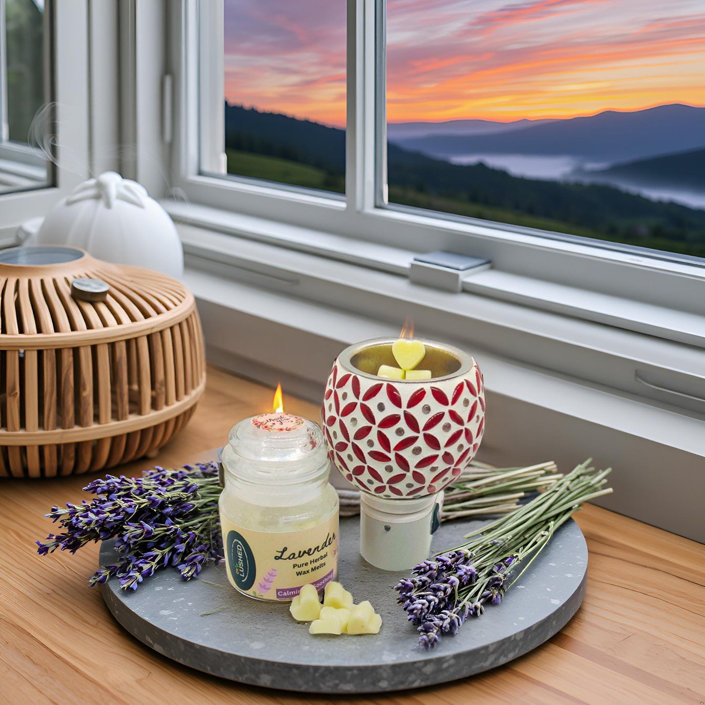 Wax Melts with Electric Diffuser Infused with Pure Essential Oils | Calming & Relaxing | Improve Sleep | Uplifts Mood