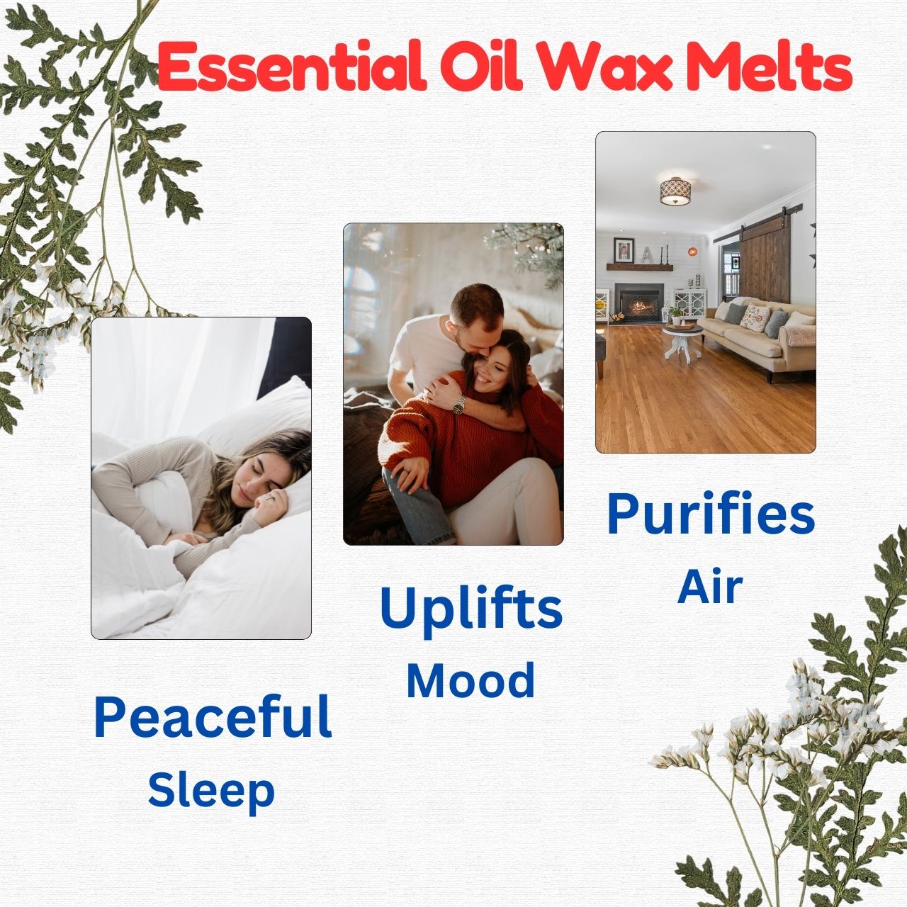 Herbal Wax Melts with Electric Diffuser Infused with Pure Essential Oils | No Synthetic Fragrance | Calming & Relaxing | Improve Sleep | Uplifts Mood