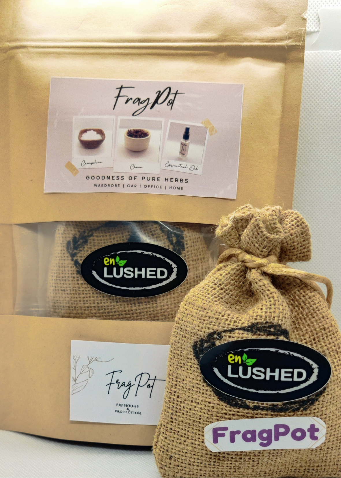 Herbal Freshener Wardrobe|Clothes|Toilet|Home with Essential Oil, Camphor & Clove, Ultimate Fresheness & Protection from Foul Smell & infestation