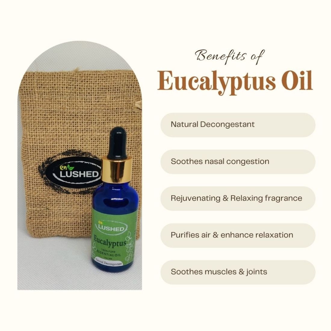 Pure Eucalyptus Essential Oil for Aromatherapy | Natural Decongestant