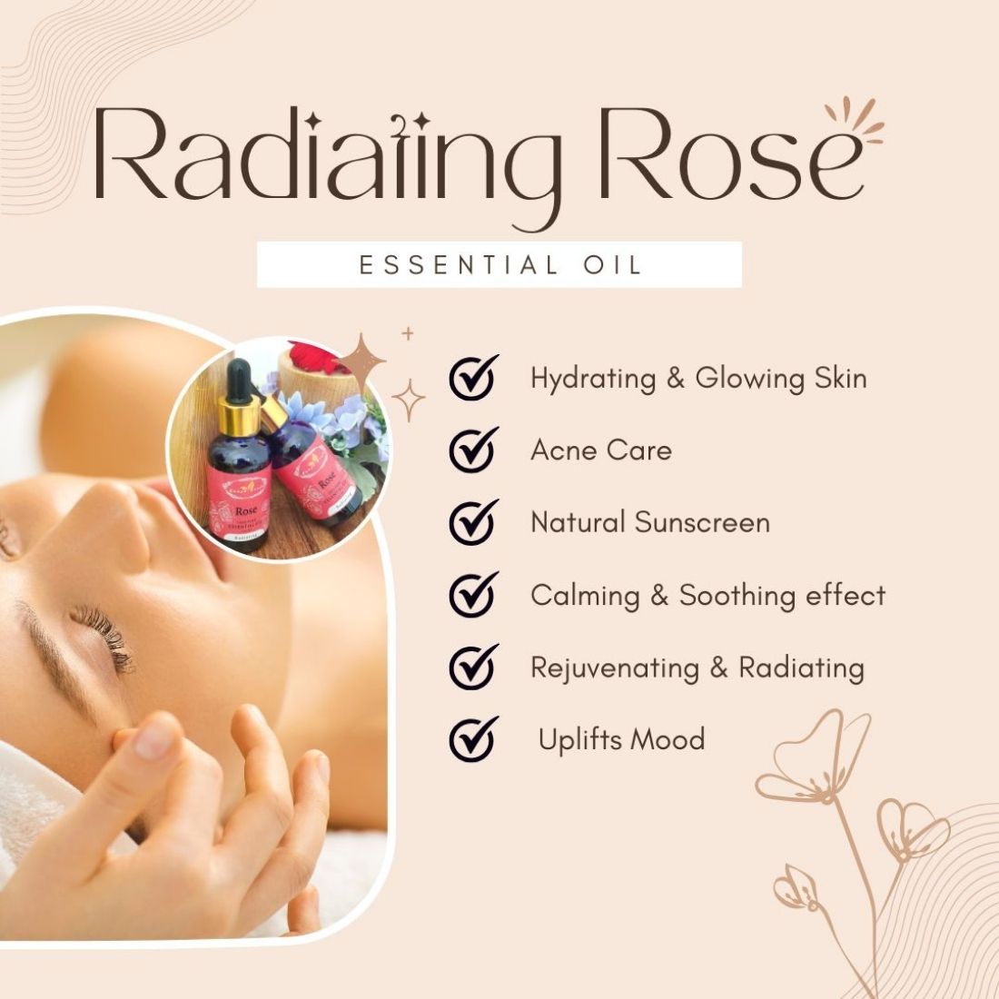 Pure Herbal Rose Essential Oil Radiating and Rejuvenating