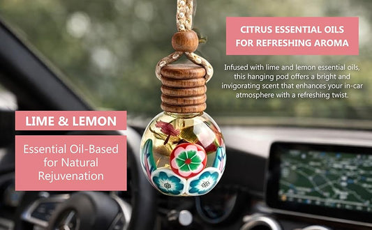 Hanging Pod Herbal Car | Home Freshener | Citrus Blast | Lime & Lemon